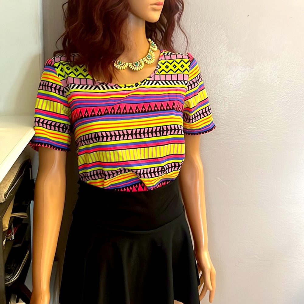 Multicolored Tribal Pattern Blouse